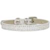 FNSK Shiny Diamond Rhinestone Harness and Collar, Faux Leather Strap for Puppies and Cats (Silver 2, M) view 1