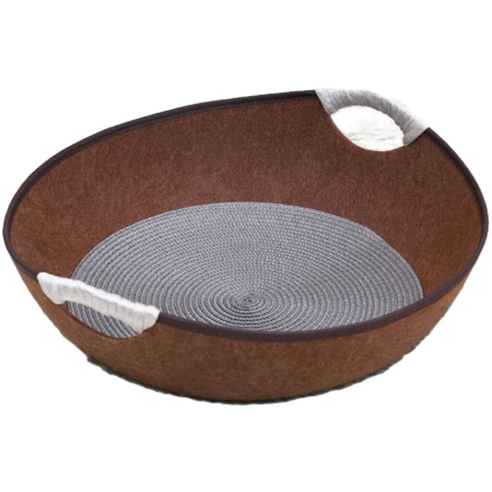 AnsonBoy Brown Felt Cat Bed with Cushion