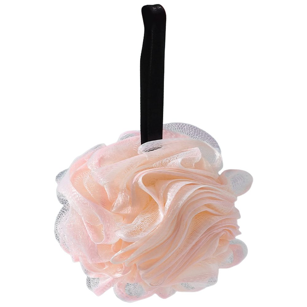 Light Pink Nylon Shower Sponge, 14 cm, Super Soft