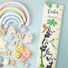 GRAVURZEILE Wooden Height Chart for Children, Panda Design, Personalized view 3