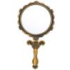 Embossed Gold Metal Folding Hand Mirror, Vintage Elegant view 1