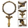Embossed Gold Metal Folding Hand Mirror, Vintage Elegant view 2