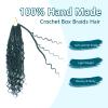 8 Packs Crochet Box Braids, 18 in Goddess Box Braids Crochet Hair, Bohemian Synthetic Hair Extensions for Black Women, 1B/Blue/Green view 4