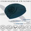 Alnorm Bamboo Chemo Headscarf for Women with Hair Loss, Pre-Tied Bonnet, Dark Green view 3