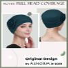 Alnorm Bamboo Chemo Headscarf for Women with Hair Loss, Pre-Tied Bonnet, Dark Green view 4