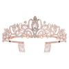 Nljihkure Crystal Tiara Crown for Women and Girls, Gold-Tone Metal Headband with Combs, 1 Pc view 1