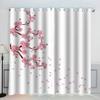 2-Piece Pink Flower Curtains, Blackout and Opaque, 234 x 137 cm (W x H) view 1