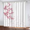 2-Piece Pink Flower Curtains, Blackout and Opaque, 234 x 137 cm (W x H) view 2