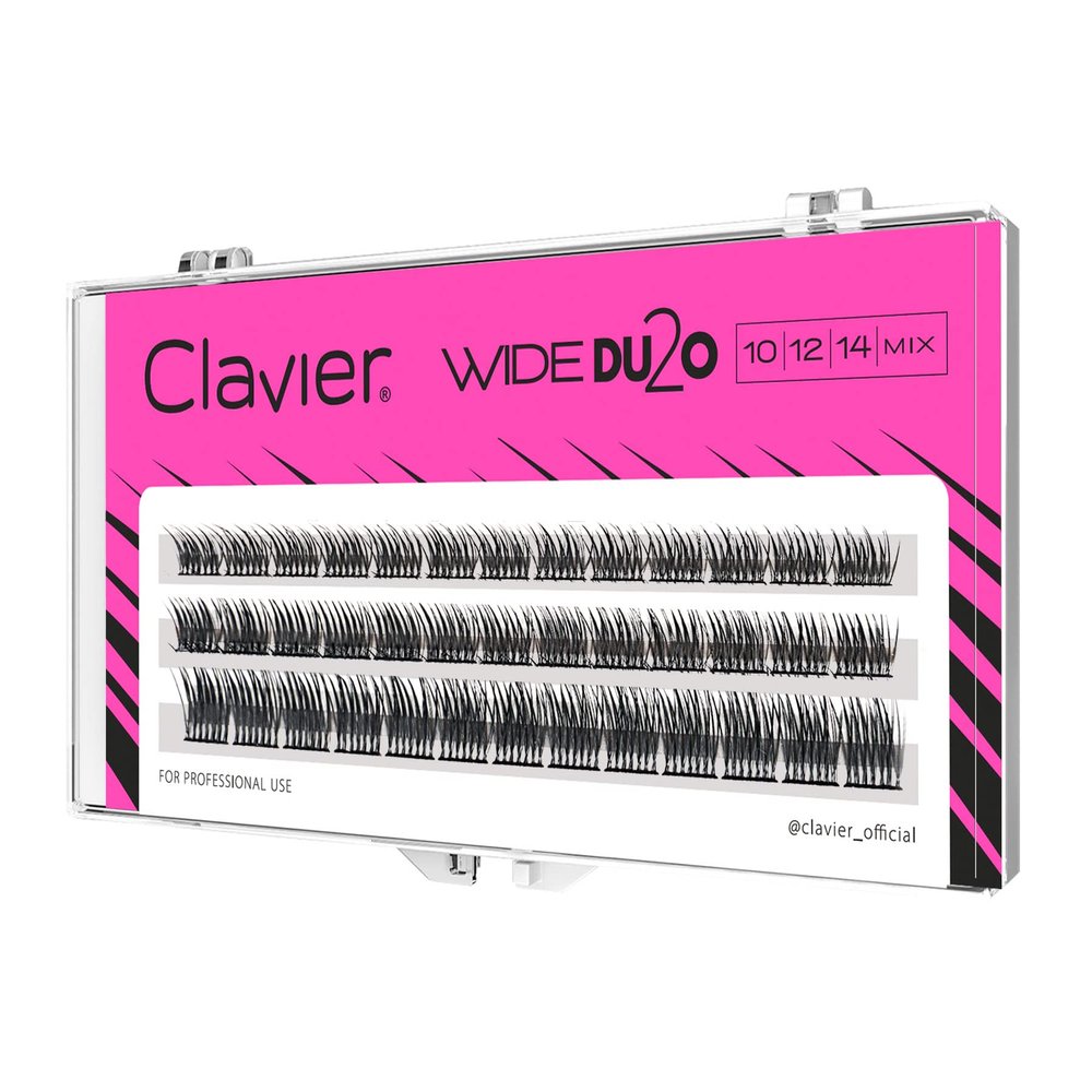Clavier WIDE Cluster False Eyelashes, 8–14 mm, Ultra-Volume (KEPKI WIDE 10/12/14 mm)