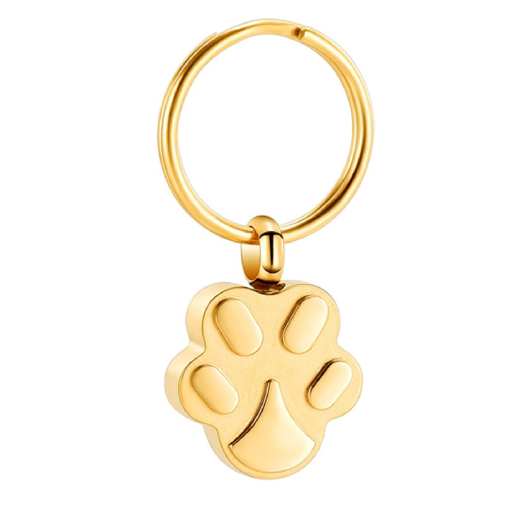 Dog Paw Print Cremation Ash Keychain – Memorial Pendant for Dog or Cat