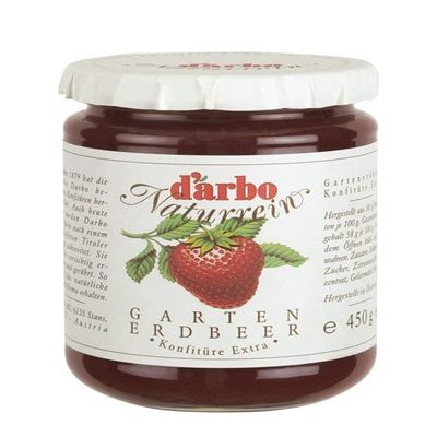 Darbo Naturrein Extra Strawberry Jam, 450 g Jar