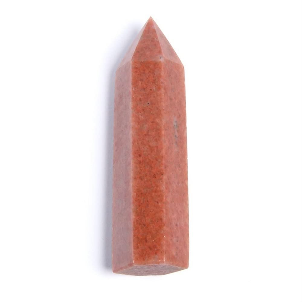 WGPHD Quartz Decoration 5-10 cm Natural Red Sandstone Hexagonal Prism Energy Column (Size: 5-6CM)