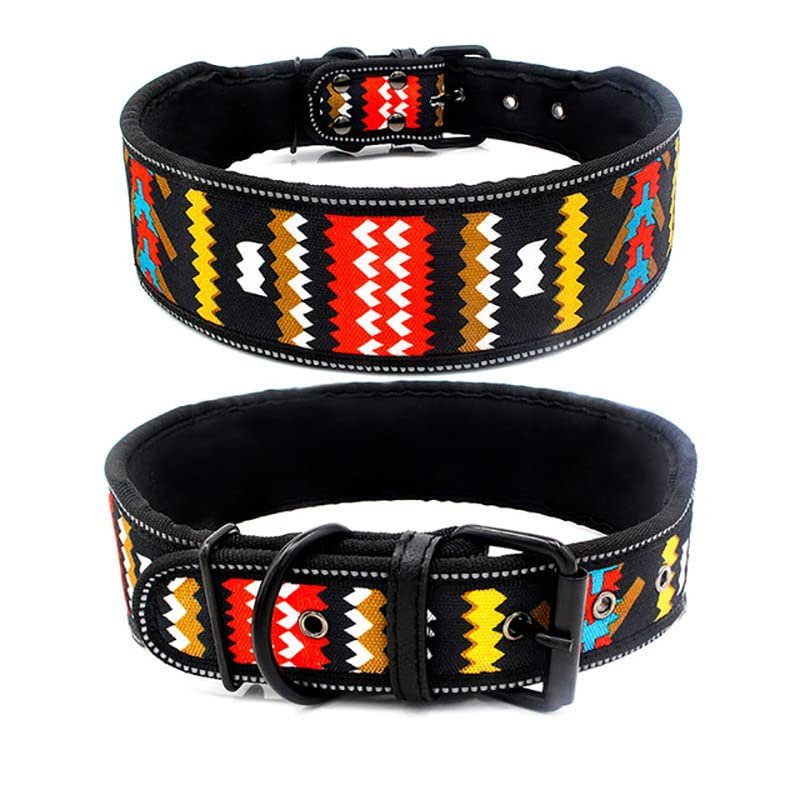 Reflective Adjustable Dog Collar with Buckle, Ripple, Size S