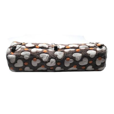Hamster Tunnel Bed, Warm Fleece Hanging Nest for Small Pets, 47 x 20 cm (Heart Brown)