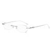 TERAISE Rimless Reading Glasses for Women with Blue-Light Blocking, Diamond-Cut Design (2.0, Silver) view 1