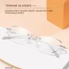 TERAISE Rimless Reading Glasses for Women with Blue-Light Blocking, Diamond-Cut Design (+4.0, Silver) view 2