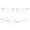 TERAISE Rimless Reading Glasses for Women with Blue-Light Blocking, Diamond-Cut Design (+4.0, Silver) view 3
