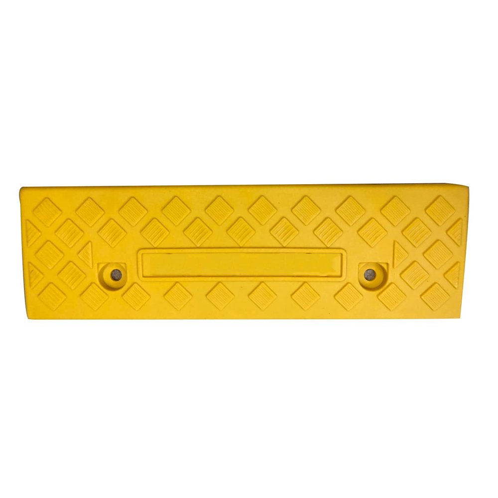 HMTE Portable Lightweight Rubber Curb Ramp for Wheelchairs, Mobility Scooters, Motorcycles and Dogs, Yellow, 7 x 27 x 50 cm