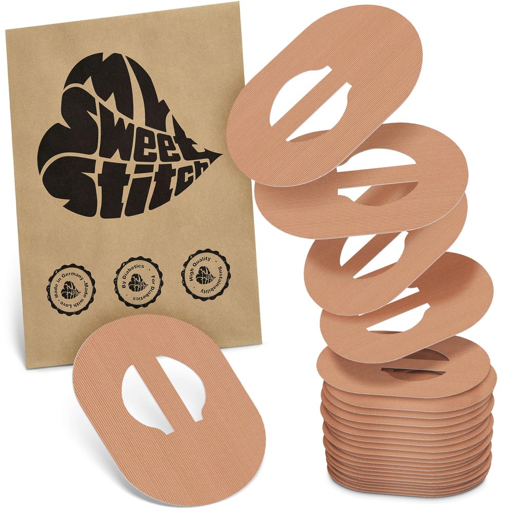 MySweetStitch 25 Fixation Patches for Guardian Enlite/3/4, Oval, Beige