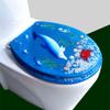Resin Toilet Seat, Round, Ocean Series, Heavy-Duty Elongated Seat with Soft-Close, Removable, for Standard Toilets, Dolphin Little view 4