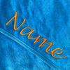 Schnoschi Turquoise Baby Hooded Towel with Embroidered Name, 75 x 75 cm, Bathrobe, Bath Towel, Hooded Towel, Poncho, Christening Gift view 2