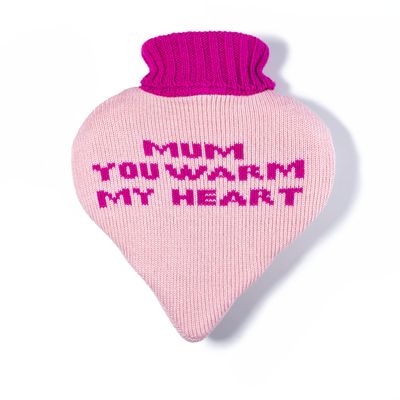 1L Natural Rubber Hot Water Bottle with Heart-Shaped Mother’s Cover