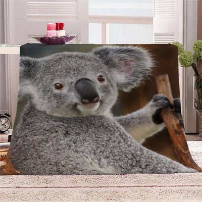Aolity Cozy Blanket 150 x 200 cm, Zoo Koala Bear Blanket, Flannel Throw for Kids and Adults, Indoor and Outdoor Use
