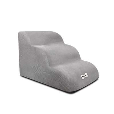 BOSERMEN Dog Stairs, Soft Pet Steps with Washable Zipper Cover, Easy to Climb, for Sofa Beds (Gray)