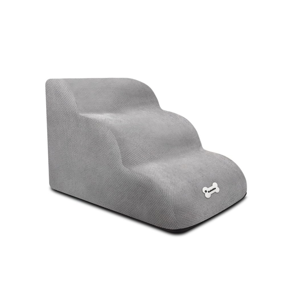 BOSERMEN Dog Stairs, Soft Pet Steps with Washable Zipper Cover, Easy to Climb, for Sofa Beds (Gray)