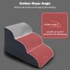 BOSERMEN Dog Stairs, Soft Pet Steps with Washable Zipper Cover, Easy to Climb, for Sofa Beds (Gray) view 2