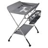 Supfine Foldable Changing Table for Newborns with Storage Basket and Safety Belt, Gray view 1
