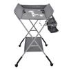 Supfine Foldable Changing Table for Newborns with Storage Basket and Safety Belt, Gray view 2