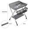 Supfine Foldable Changing Table for Newborns with Storage Basket and Safety Belt, Gray view 3