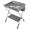 Supfine Foldable Changing Table for Newborns with Storage Basket and Safety Belt, Gray view 4