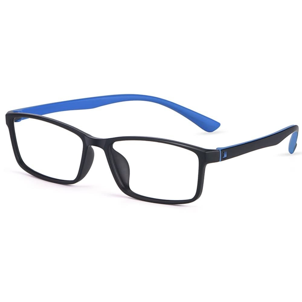 DIBAKO Unisex Blue-Light-Blocking Reading Glasses, Full-Frame, Ultra-Light, Blue, +1.00