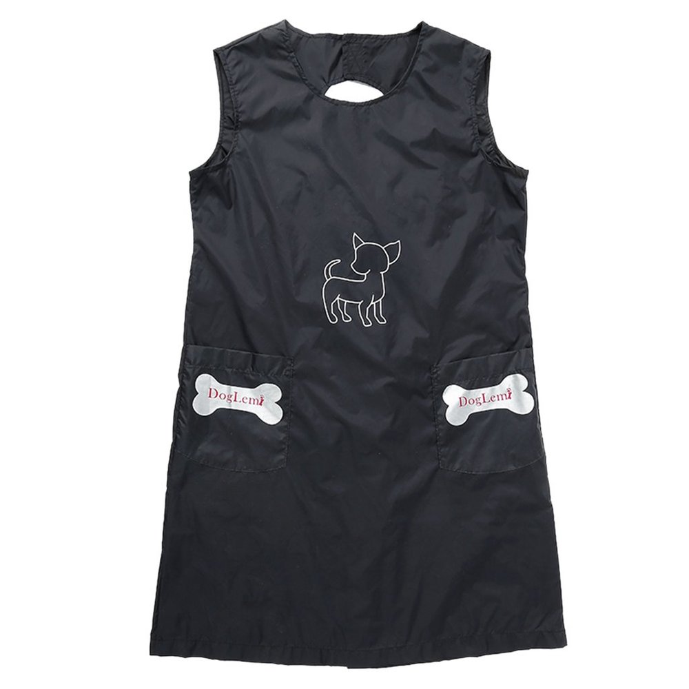 Leeadwaey Waterproof Pet Grooming Apron with Pocket, M