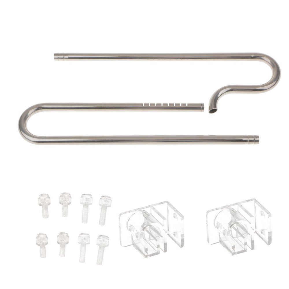 Leeadwaey Stainless Steel Water Lines and Drain Pipe for Aquariums and Plants, 12 mm