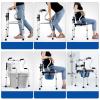 HMTE Multifunctional Rollator for Older Adults, Lightweight and Foldable Aluminum Alloy Walker with Adjustable Height, Seat, Wheels, Commode Pan, and Storage Bag view 2