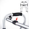 HMTE Multifunctional Rollator for Older Adults, Lightweight and Foldable Aluminum Alloy Walker with Adjustable Height, Seat, Wheels, Commode Pan, and Storage Bag view 4
