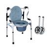 HMTE Rollator for Older Adults with 2 Wheels and Toilet, Foldable Aluminum Walker view 1