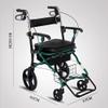 Foldable Walking-Frame Rollator with Height-Adjustable Seat and Lower Basket, Gray view 3