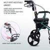 Foldable Walking-Frame Rollator with Height-Adjustable Seat and Lower Basket, Gray view 4