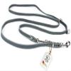 Large Dog Leather Leash, 3-Way Adjustable, Gray, 2.40 m, 20 mm view 1