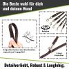 Large Dog Leather Leash, 3-Way Adjustable, Gray, 2.40 m, 20 mm view 2