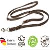Large Dog Leather Leash, 3-Way Adjustable, Gray, 2.40 m, 20 mm view 4