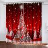 Blackout Curtains, 2-Piece Set, Red Christmas Tree Pattern, 210 x 110 cm view 1