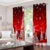 Blackout Curtains, 2-Piece Set, Red Christmas Tree Pattern, 210 x 110 cm view 2