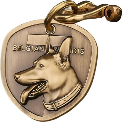 Personalized Copper Dog ID Tag for Belgian Malinois