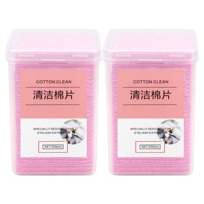 Eyelash Extension Cleaning Wipes, 400 Pieces, Pink, Lint-Free