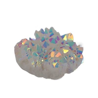 WGPHD At-Home Meditation Natural Healing Aurora Crystal Cluster Titanium Rainbow Aura Quartz for Home Décor (400–450 g)